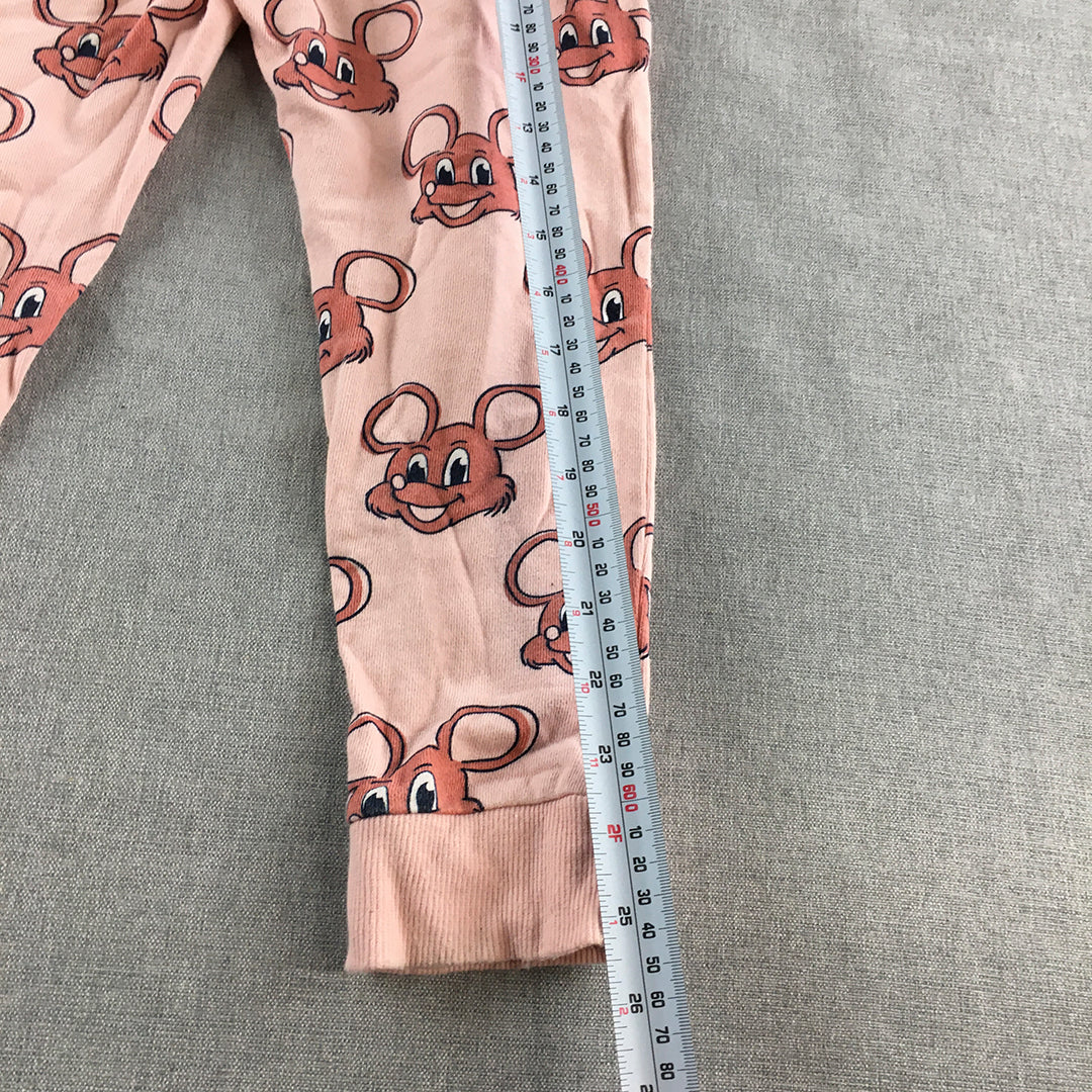 Seed Heritage Kids Girls Pants Size 5 Pink Mouse Pattern Jogger Elastic Waist