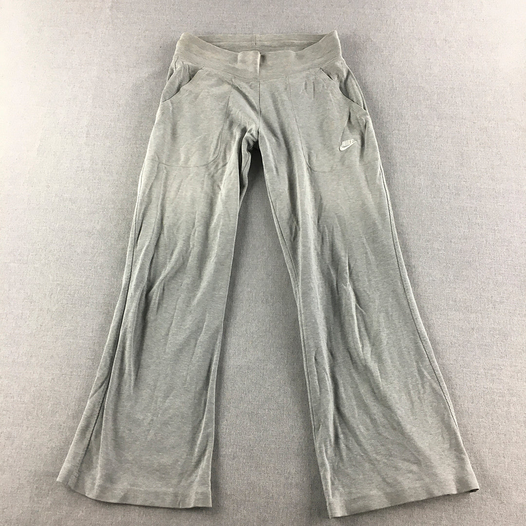 Nike Kids Girls Tracksuit Pants Size M (10 - 12 Years) Grey Logo Pockets Jogger