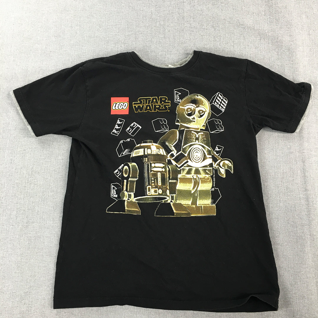 Vintage Lego Star Wars Kids Boys T-Shirt Youth Size L (Adult XS) Black C-3PO Y2K