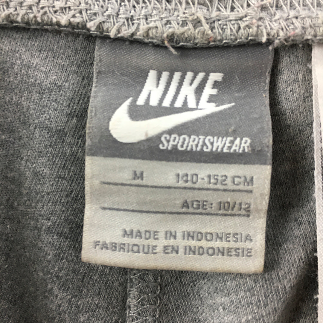 Nike Kids Girls Tracksuit Pants Size M (10 - 12 Years) Grey Logo Pockets Jogger