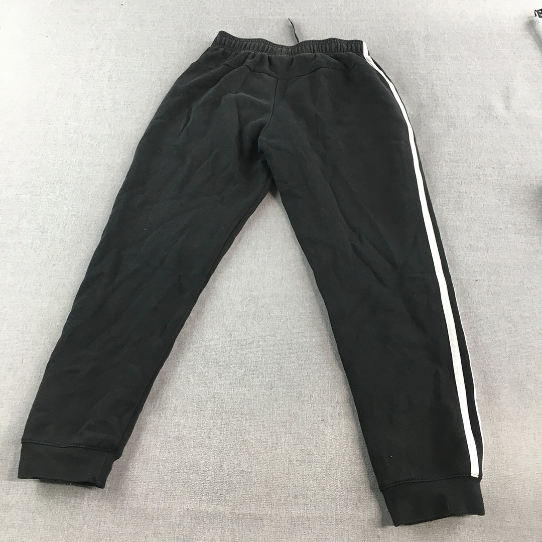 Adidas Kids Boys Tracksuit Pants Size 10 - 11 Years Black Logo Jogger Drawstring