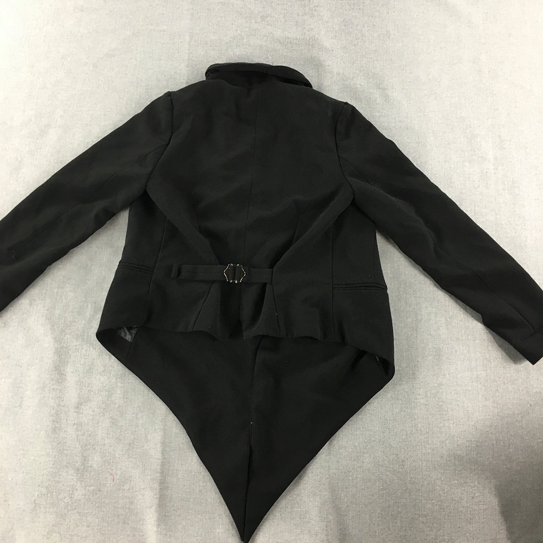 MINKPINK Womens Open-Front Blazer Size 8 Black Collared Jacket