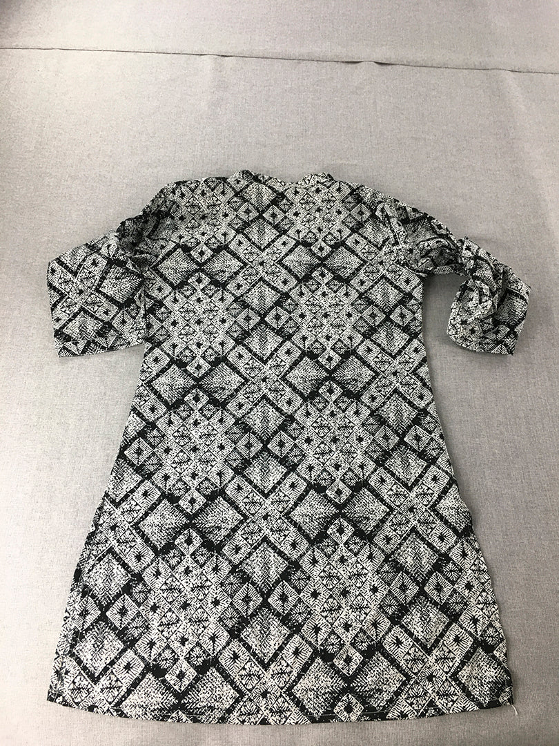 Cristano Womens Mini Dress Size 10 Black White Dot 3/4 Length Sleeves