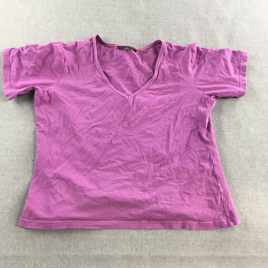 Rodney Clark Womens T-Shirt Size M Purple Short Sleeve Top