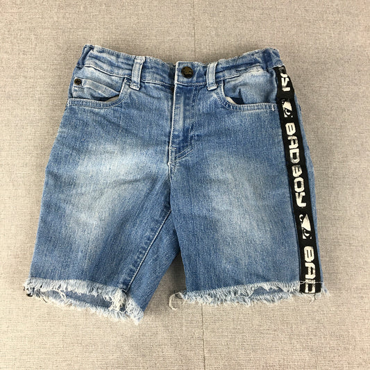 Bad Boy Kids Boys Denim Shorts Size 5 Blue Pockets Jorts Raw Hem