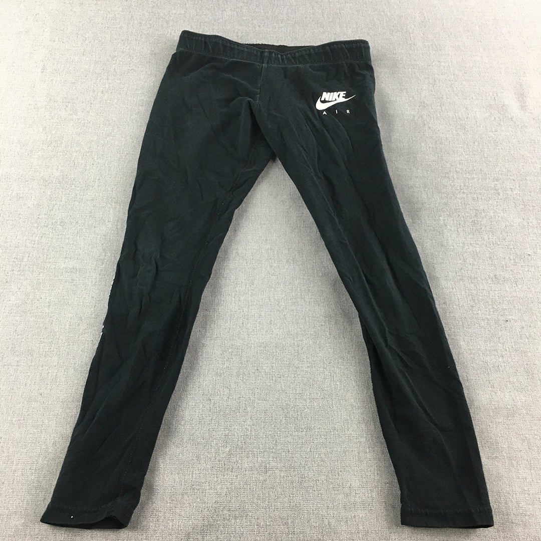 Nike Air Kids Girls Tracksuit Pants Youth Size S Black Logo Jogger