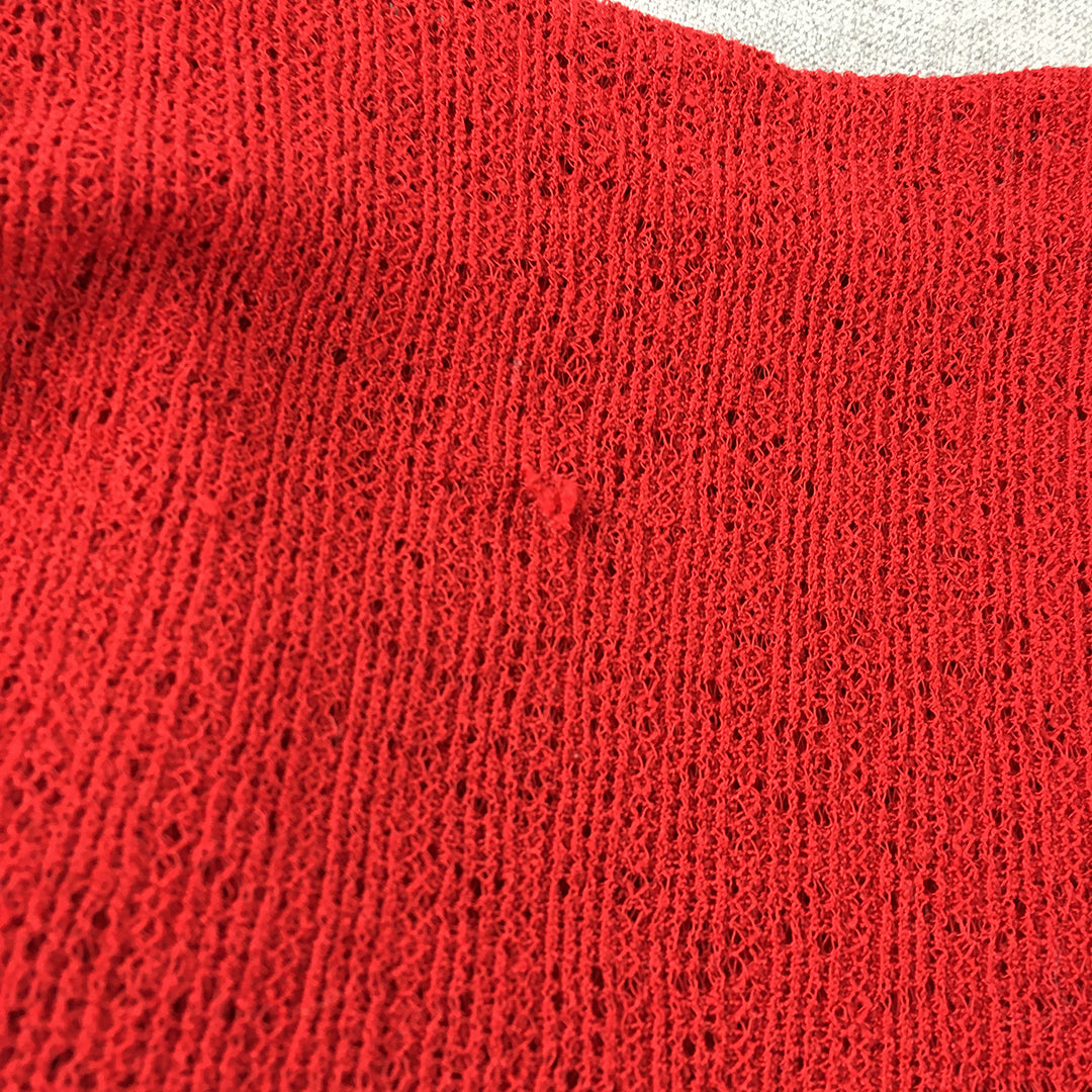 Bardot Womens Knit Sweater Size 6 Red V-Neck Pullover Jumper