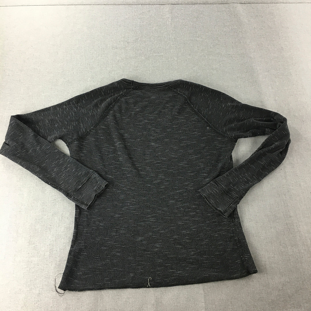 American Rag Mens Thermal Shirt Size S Black Long Sleeve Crew Neck Pullover