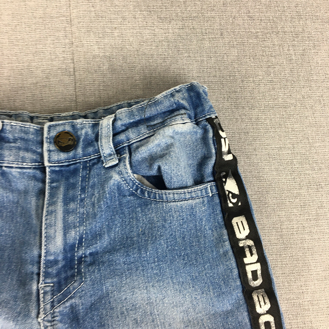 Bad Boy Kids Boys Denim Shorts Size 5 Blue Pockets Jorts Raw Hem