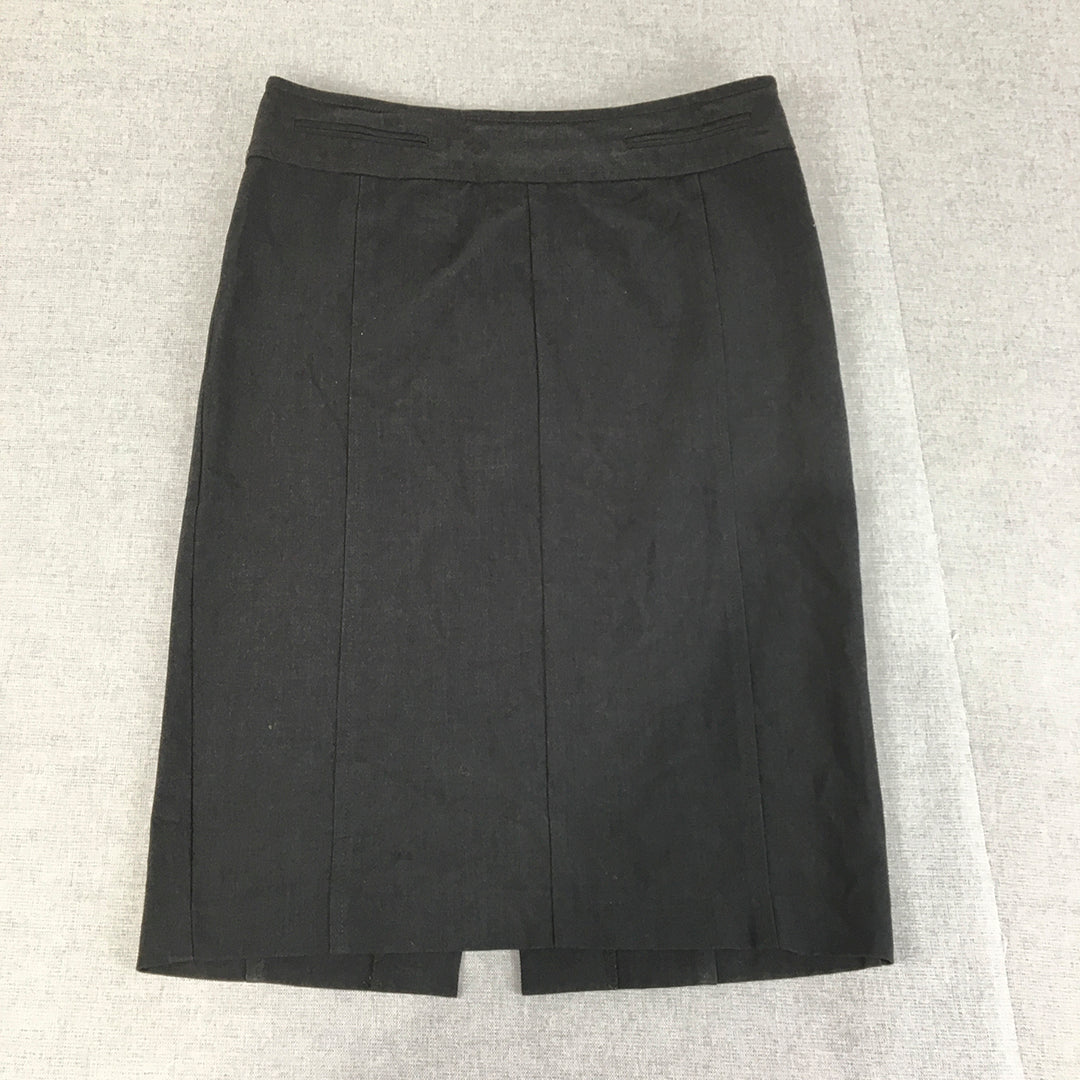 Tokito Womens Pencil Skirt Size 8 Black Straight Midi