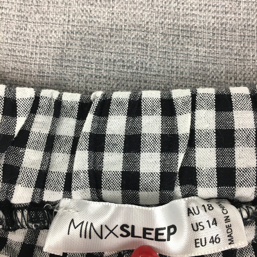 Minx Sleep Womens Shorts Size 18 Black White Checkered Sleepwear Pajama