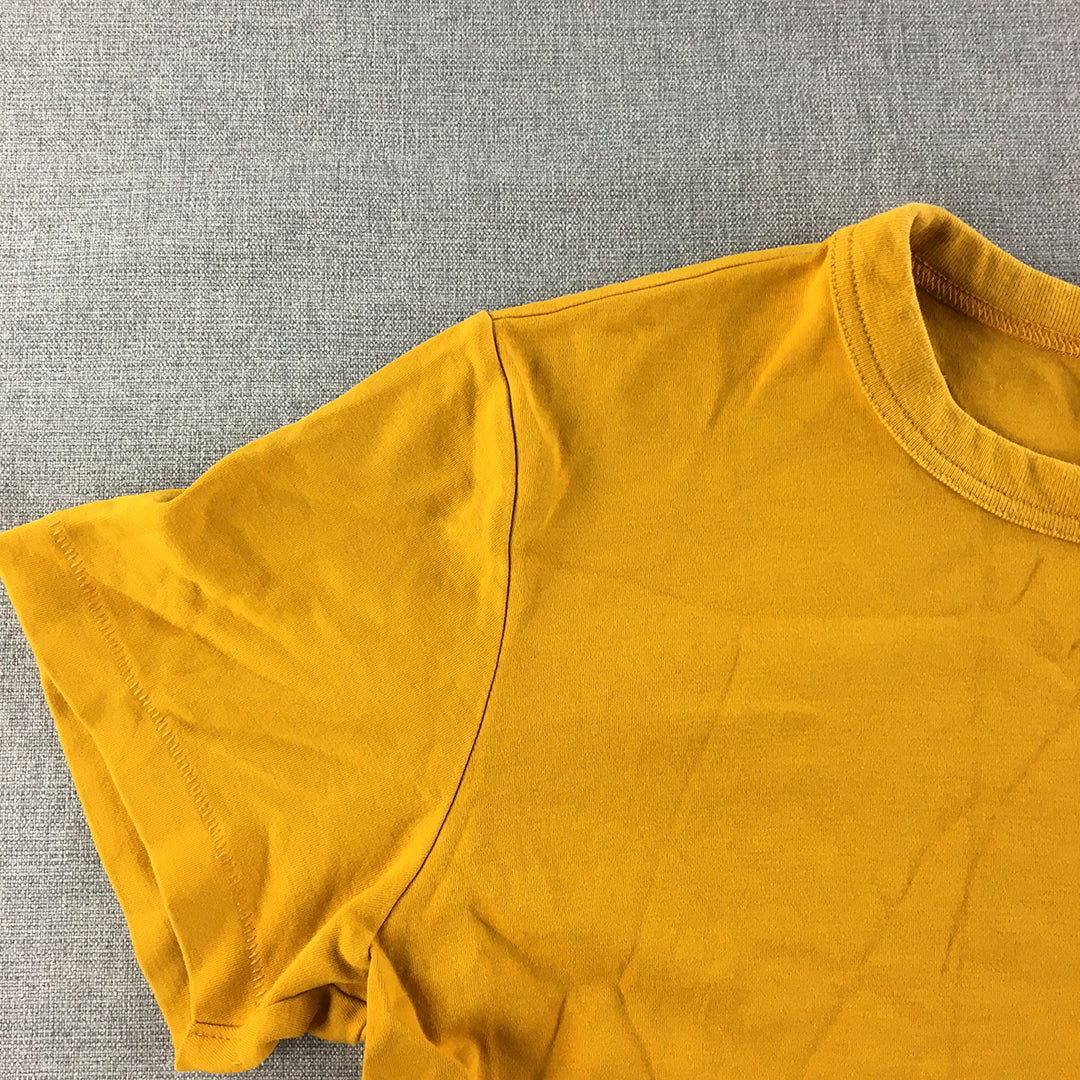 Uniqlo U Womens T-Shirt Size XL Yellow Knit Short Sleeve Crew Neck Top