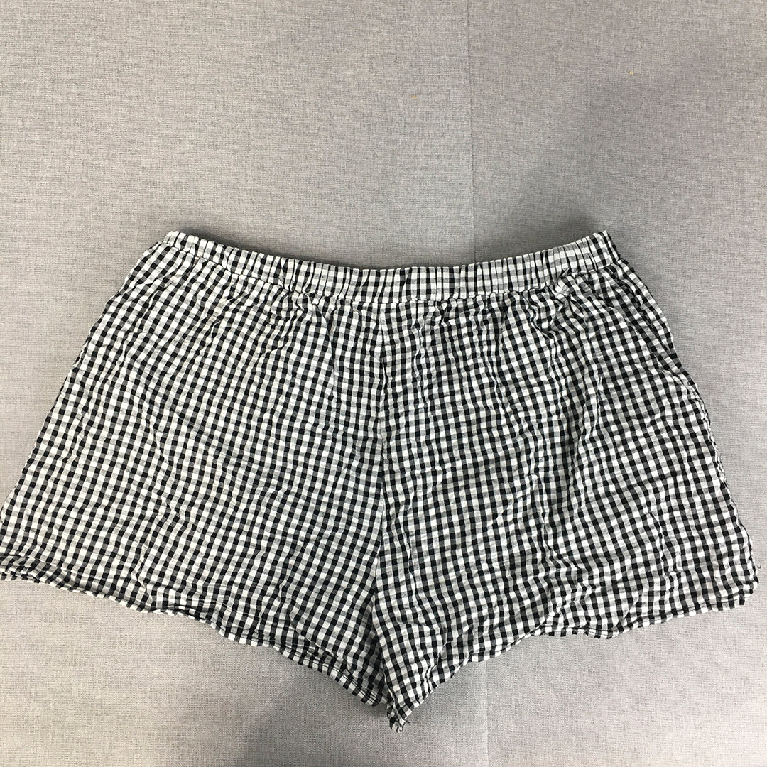 Minx Sleep Womens Shorts Size 18 Black White Checkered Sleepwear Pajama