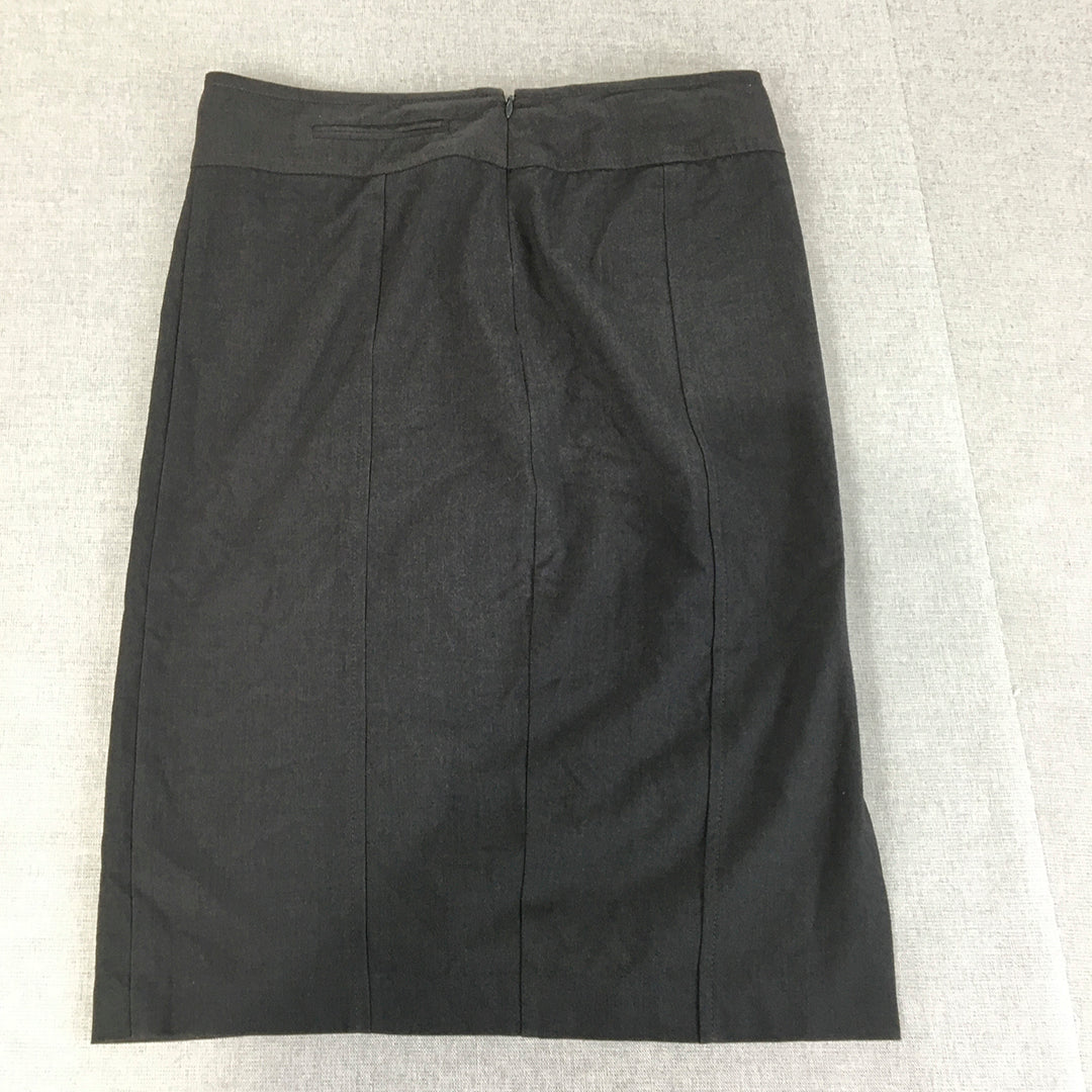 Tokito Womens Pencil Skirt Size 8 Black Straight Midi