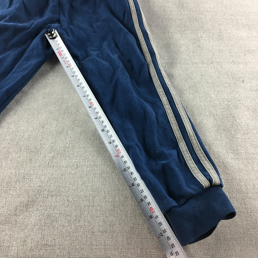 Adidas Kids Boys Tracksuit Pants Size 6 - 7 Years Blue Trefoil Logo Jogger