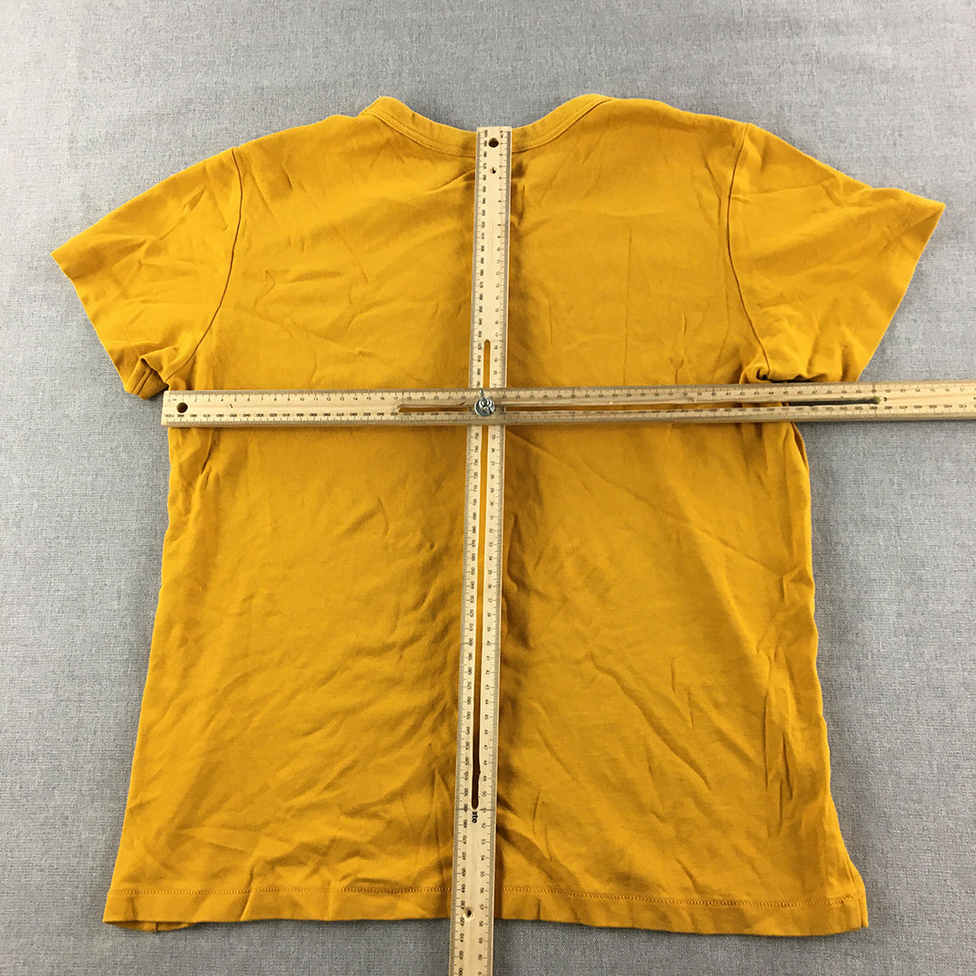 Uniqlo U Womens T-Shirt Size XL Yellow Knit Short Sleeve Crew Neck Top