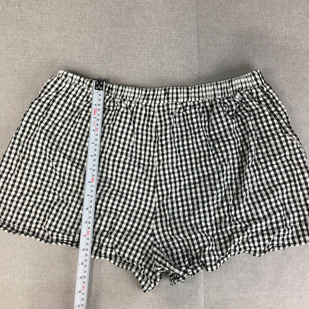 Minx Sleep Womens Shorts Size 18 Black White Checkered Sleepwear Pajama