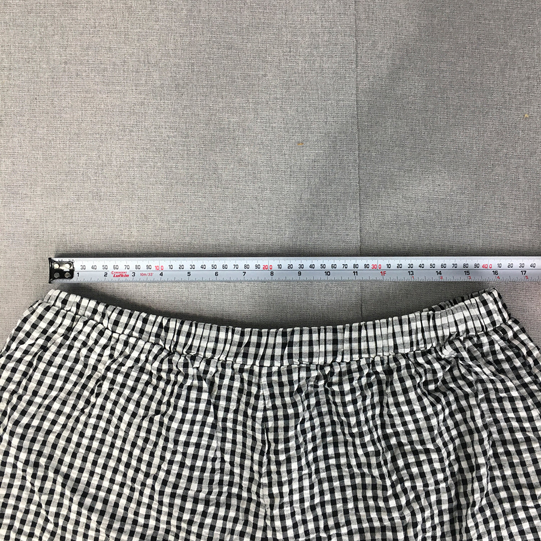 Minx Sleep Womens Shorts Size 18 Black White Checkered Sleepwear Pajama