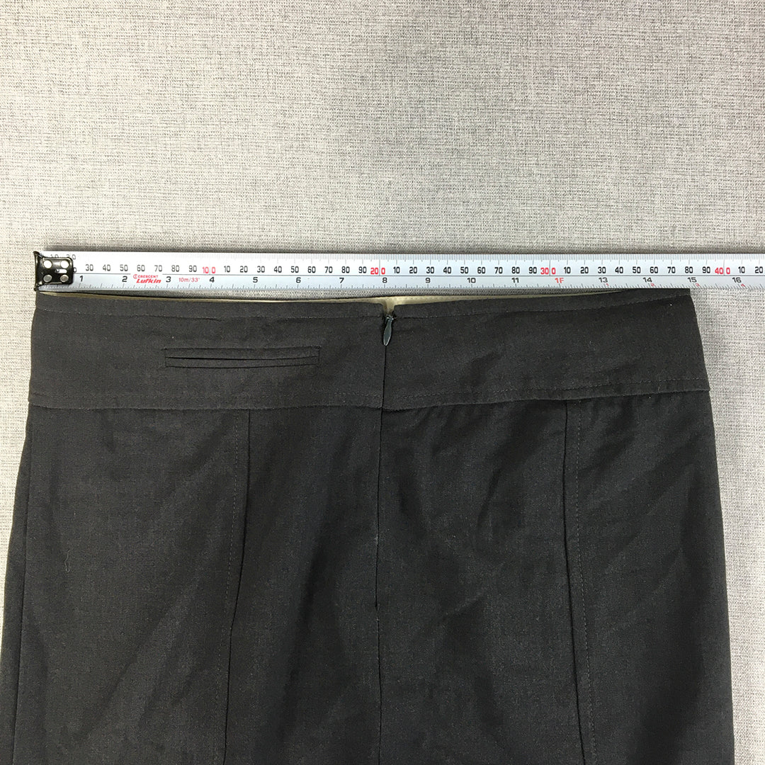 Tokito Womens Pencil Skirt Size 8 Black Straight Midi