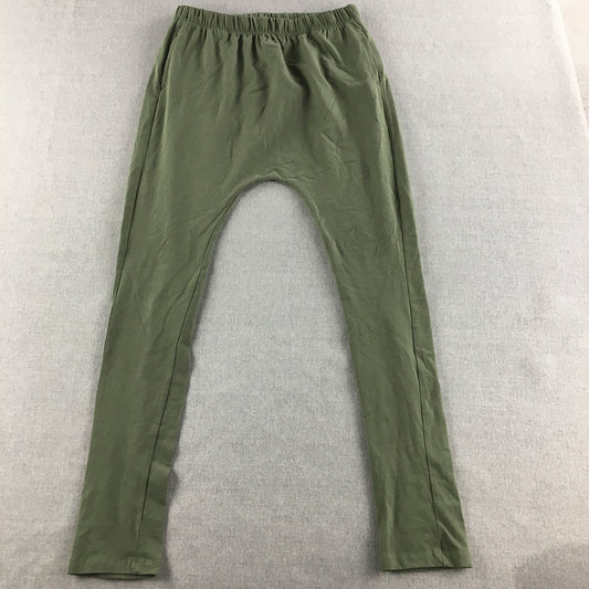 Decjuba Kids Girls Jogger Pants Size 16 Green Pockets Stretch Fabric