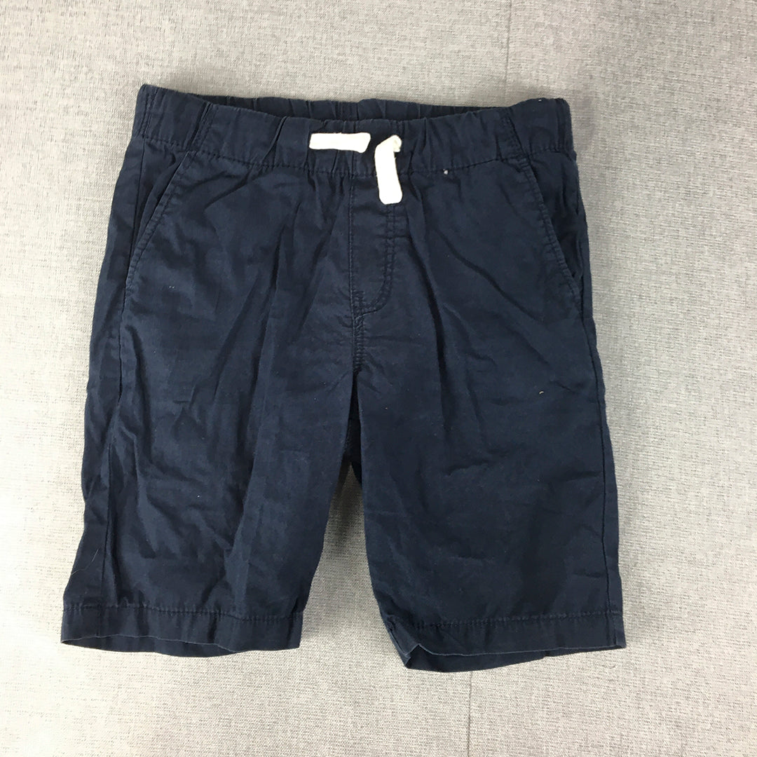 H&M Kids Boys Chino Shorts Size 6 Navy Blue Pockets Drawstring