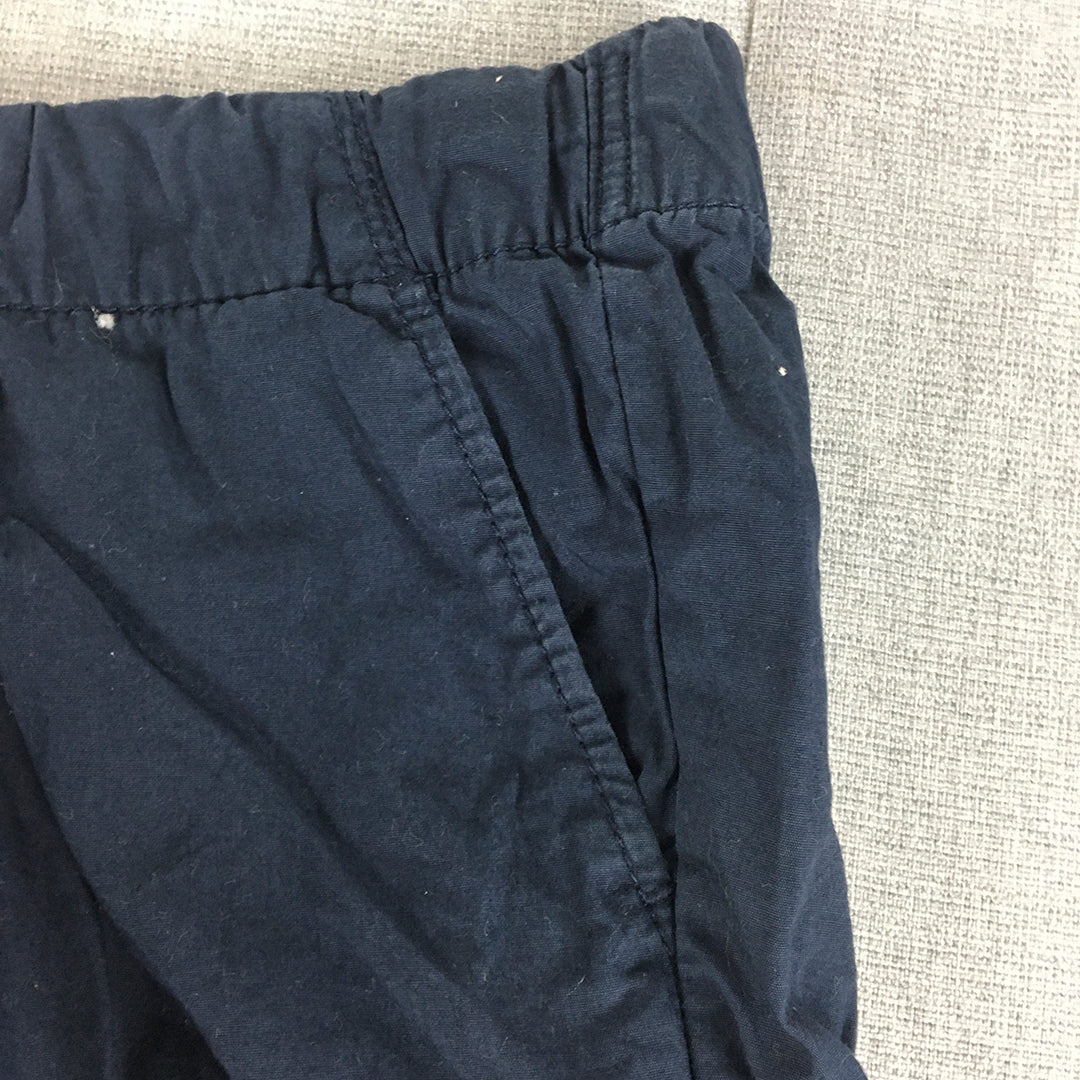 H&M Kids Boys Chino Shorts Size 6 Navy Blue Pockets Drawstring