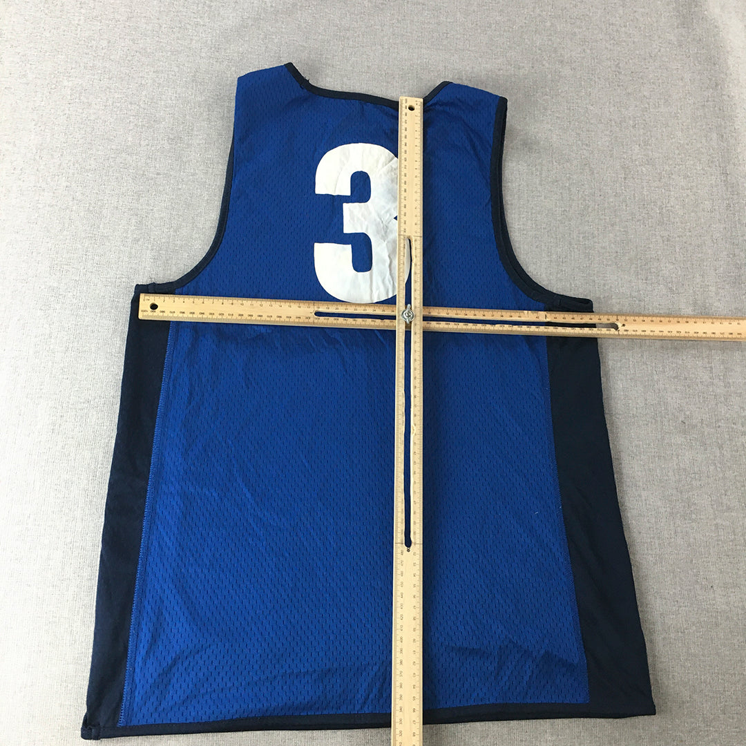 NBL Mens Basketball Jersey Size M Blue Sleeveless Singlet Shirt