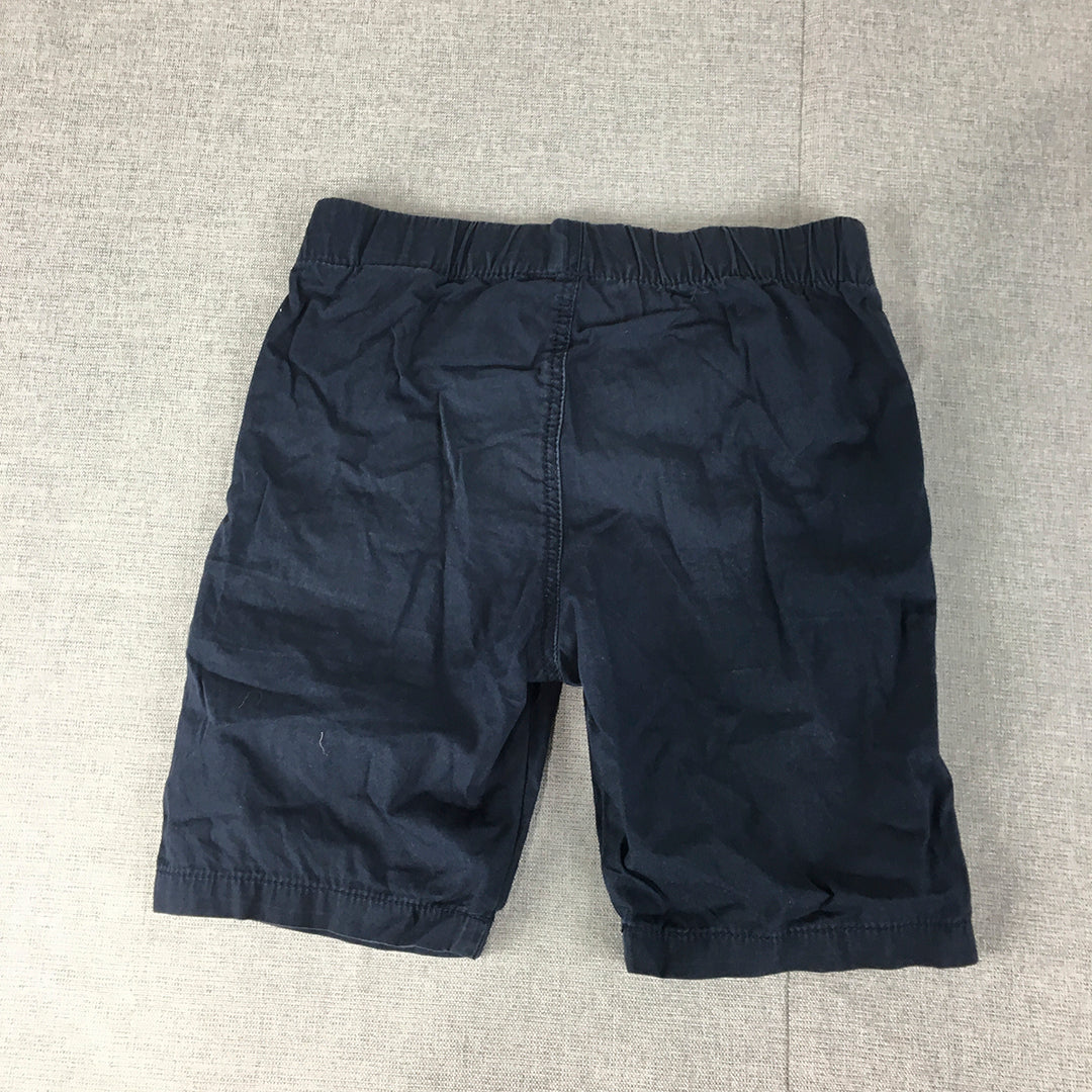 H&M Kids Boys Chino Shorts Size 6 Navy Blue Pockets Drawstring