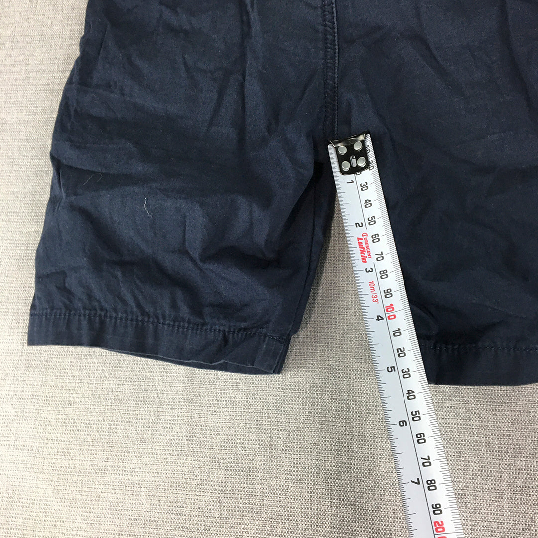 H&M Kids Boys Chino Shorts Size 6 Navy Blue Pockets Drawstring