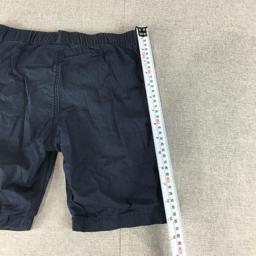 H&M Kids Boys Chino Shorts Size 6 Navy Blue Pockets Drawstring