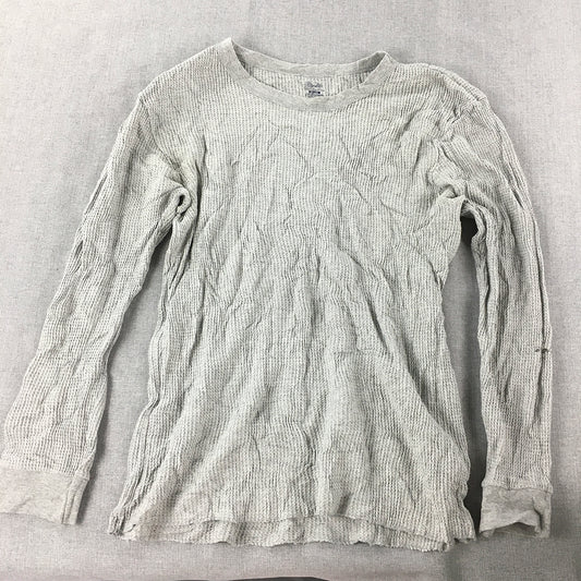 Fruit Of The Loom Womens Thermal Shirt Size XL Grey Pullover Knit Crew Neck