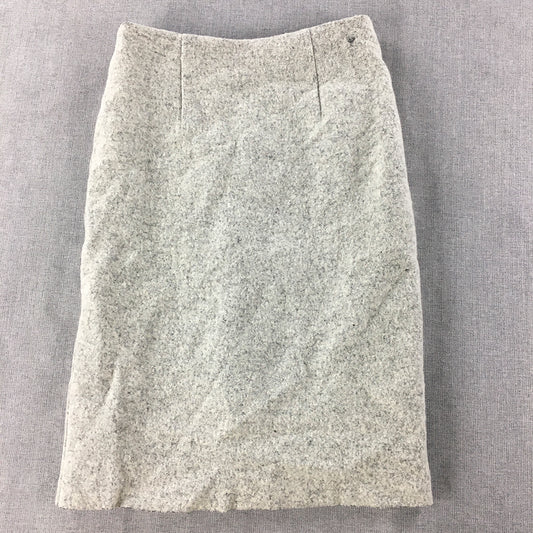 Fredy Emue Womens Wool Skirt 36 (S) Grey Midi Straight