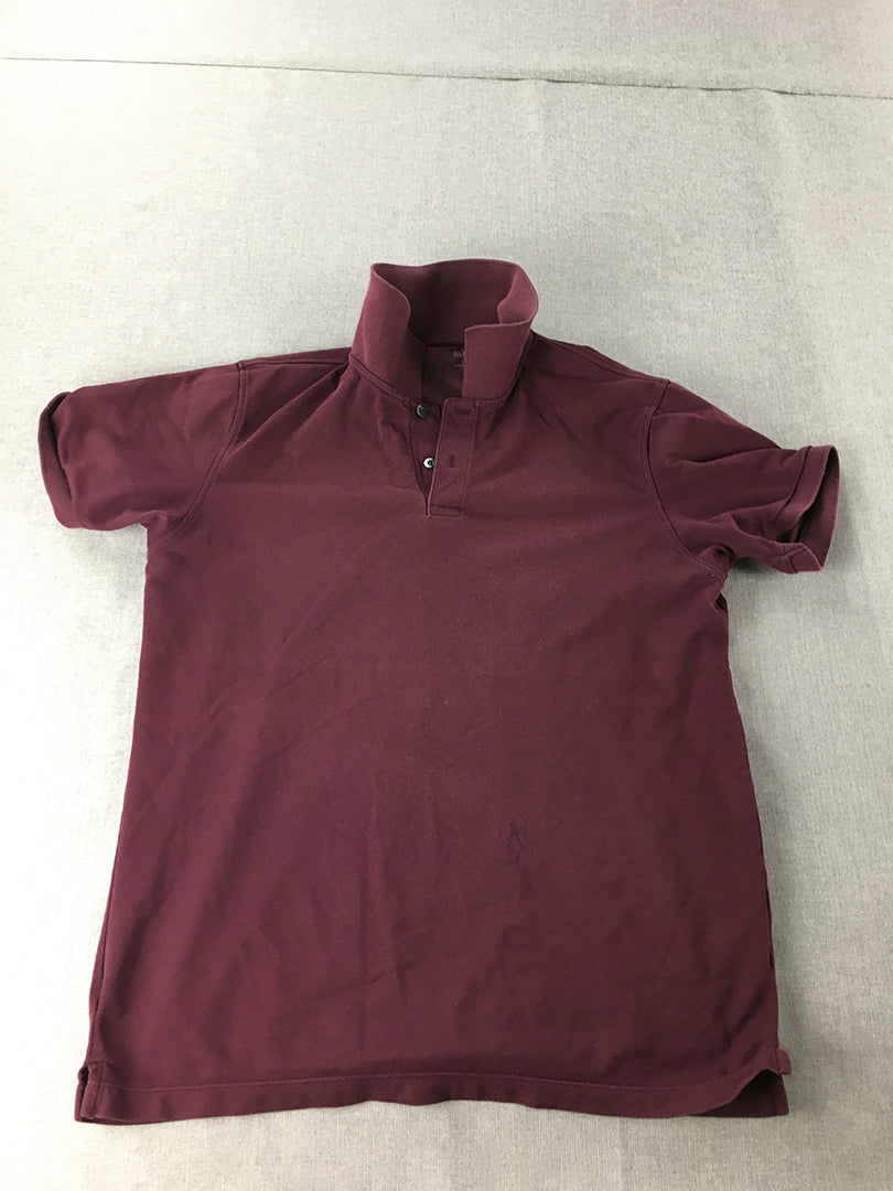 Uniqlo Mens Polo Shirt Size L Purple Short Sleeve Collared Rugby