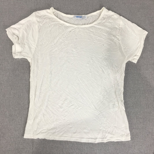 Valleygirl Womens T-Shirt Size L White Stretch Fabric Top