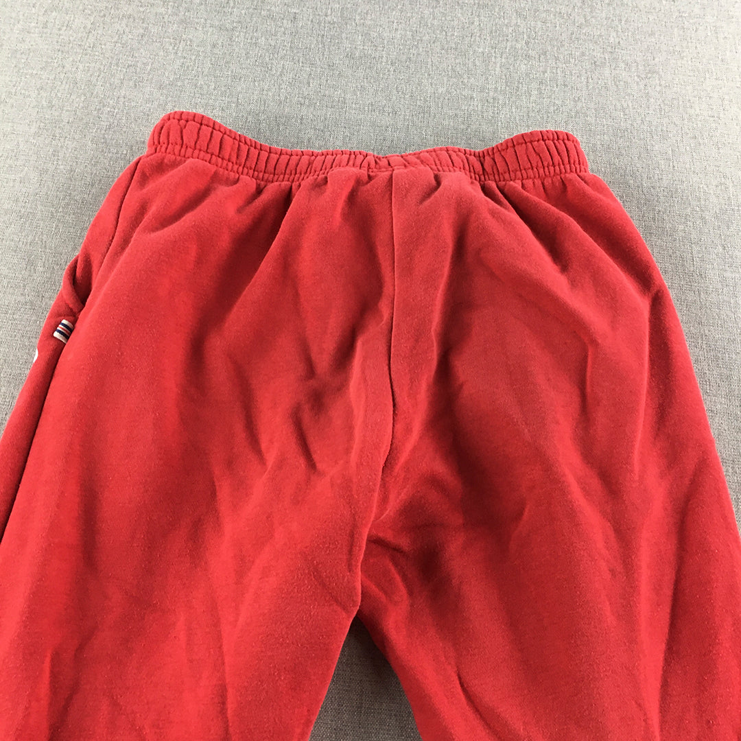 FILA Kids Boys Tracksuit Pants Size 10 Red Logo Pockets Jogger