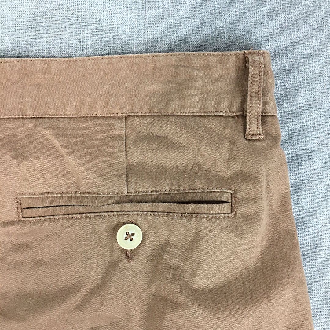 Core Mens Chino Shorts Size 34 Brown Pockets Casual Walking