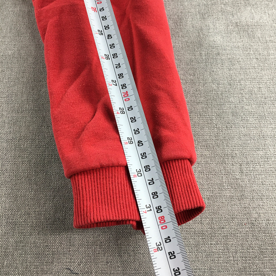 FILA Kids Boys Tracksuit Pants Size 10 Red Logo Pockets Jogger