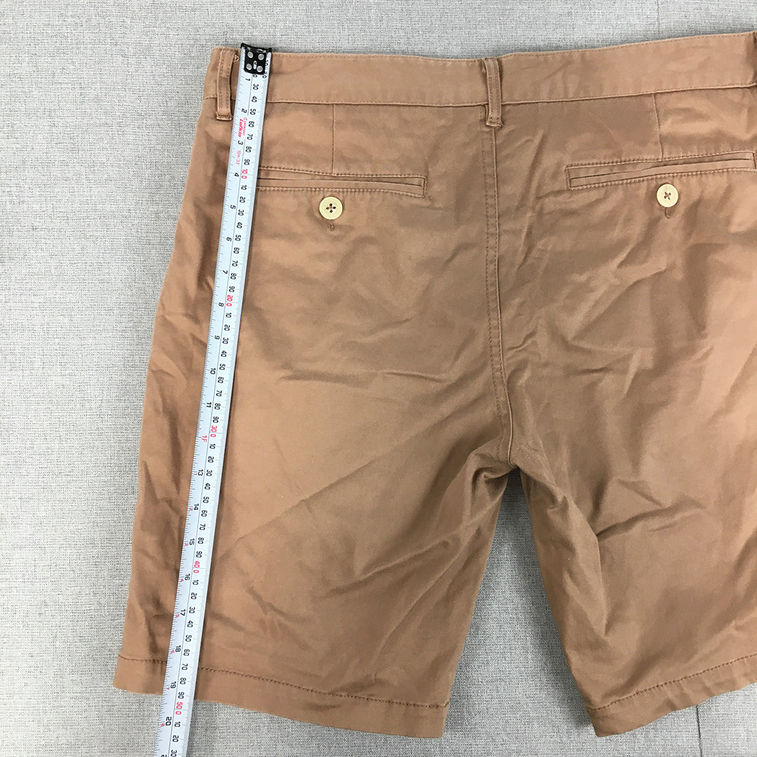 Core Mens Chino Shorts Size 34 Brown Pockets Casual Walking