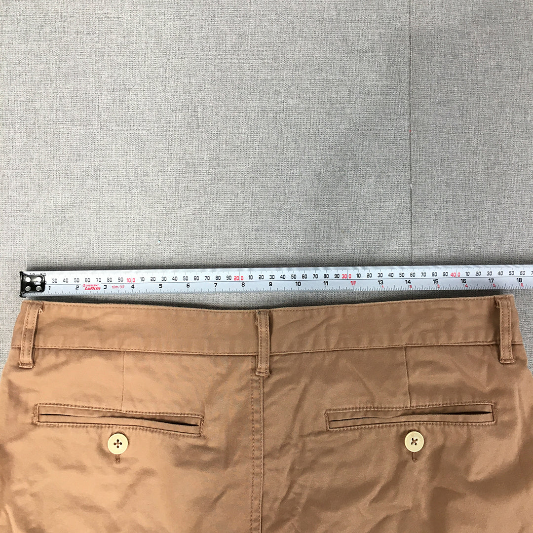 Core Mens Chino Shorts Size 34 Brown Pockets Casual Walking