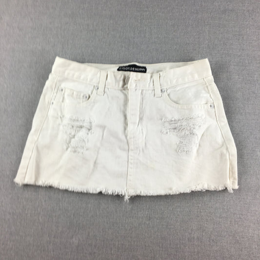 Ziggy Denim Womens Mini Skirt Size 25 White Pockets