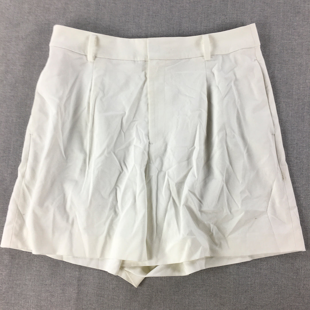 Uniqlo Womens Bermuda Shorts Size M White Pleated