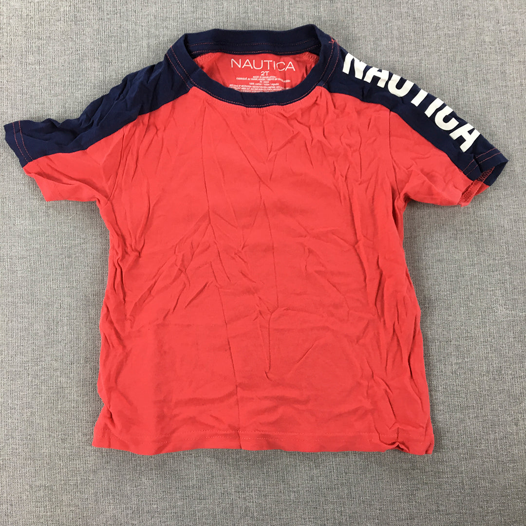 Nautica Kids Boys T-Shirt Size 2 Toddler Red Short Sleeve Top