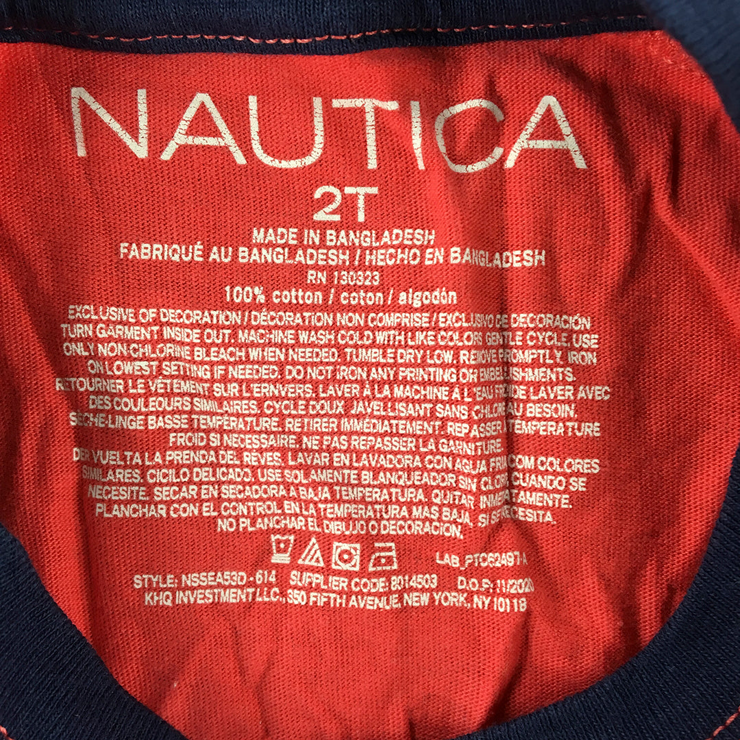 Nautica Kids Boys T-Shirt Size 2 Toddler Red Short Sleeve Top