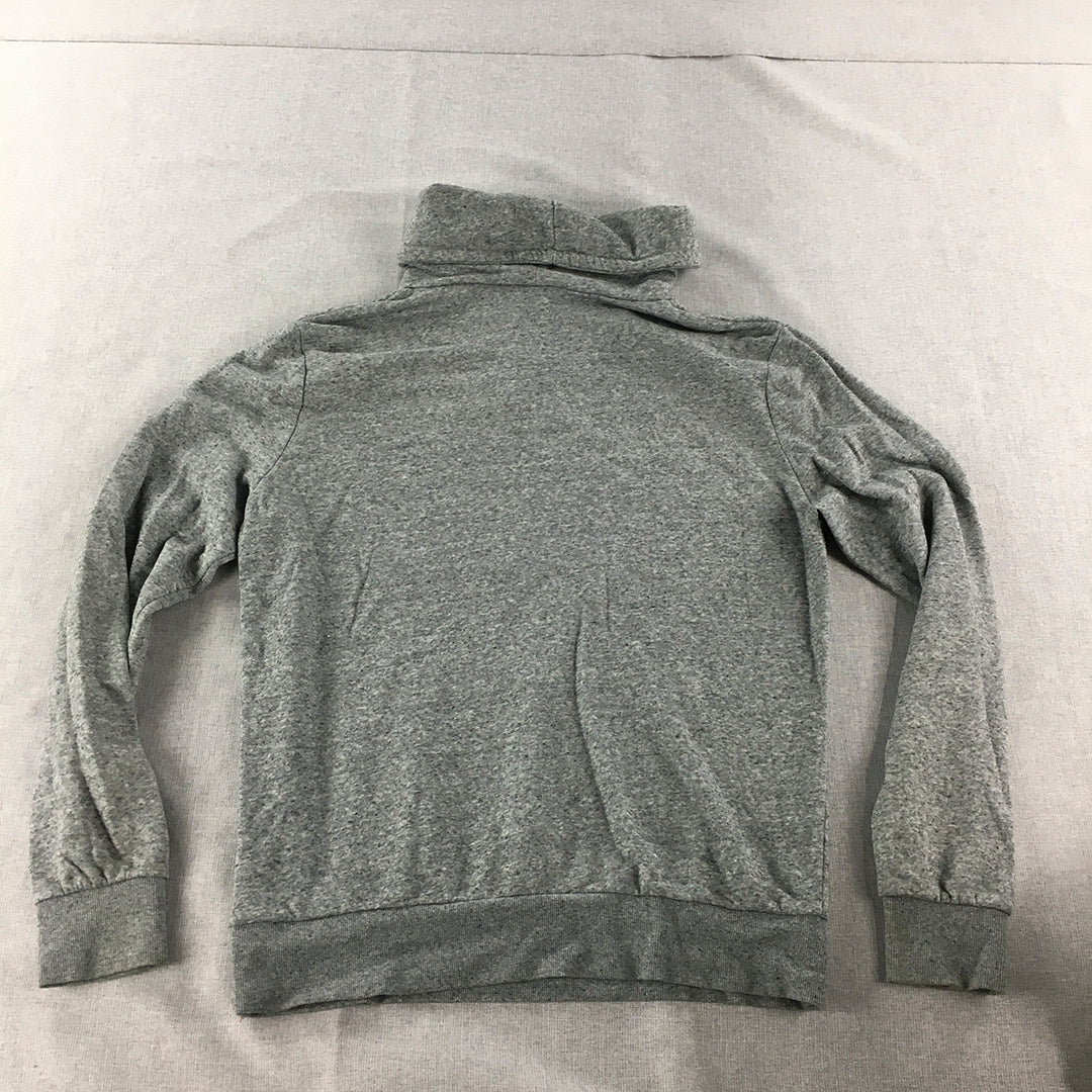 H&M Mens Roll Neck Sweater Size S Grey Pockets Pullover Jumper