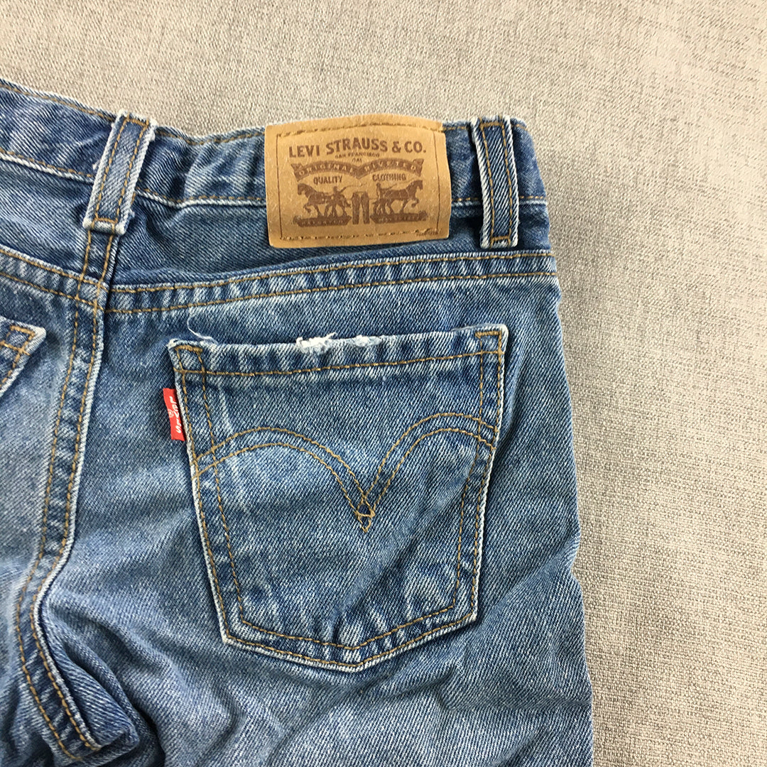 Levi's Kids Girls Denim Shorts Size 6 Blue Pockets Distressed