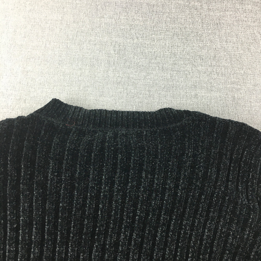 Jachs Womens Knit Sweater Size M Black Crew Neck Pullover Jumper