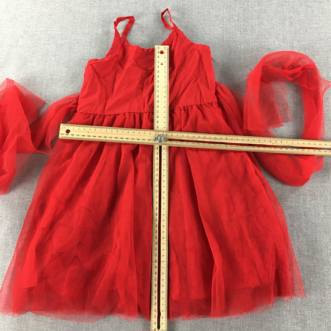 Oobi Kids Girls Dress Size 3 Years Baby Toddler Red A-Line Floral