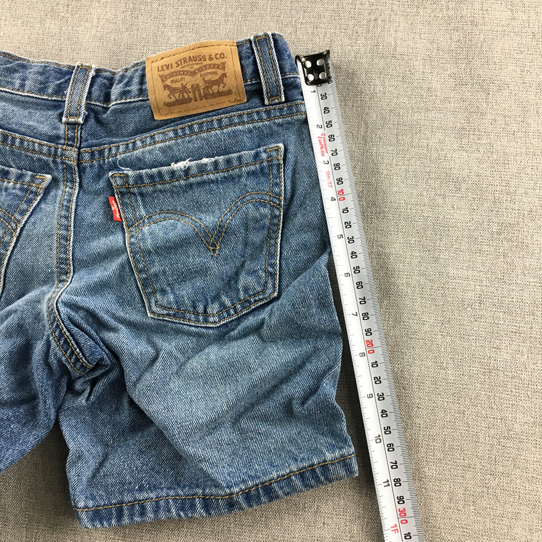 Levi's Kids Girls Denim Shorts Size 6 Blue Pockets Distressed