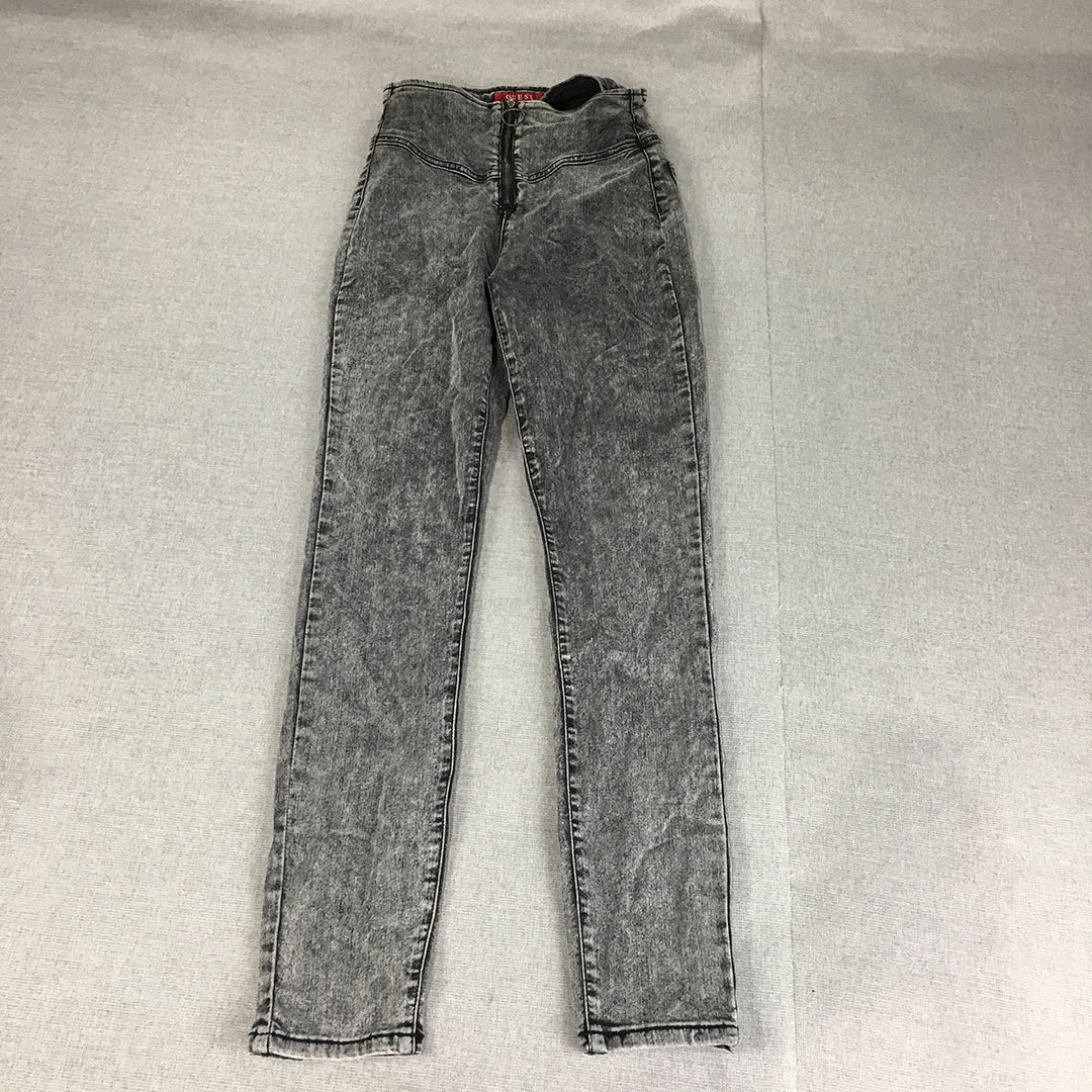 Guess Womens Jeans Size 25 Grey Light Wash Skinny Stretch Denim