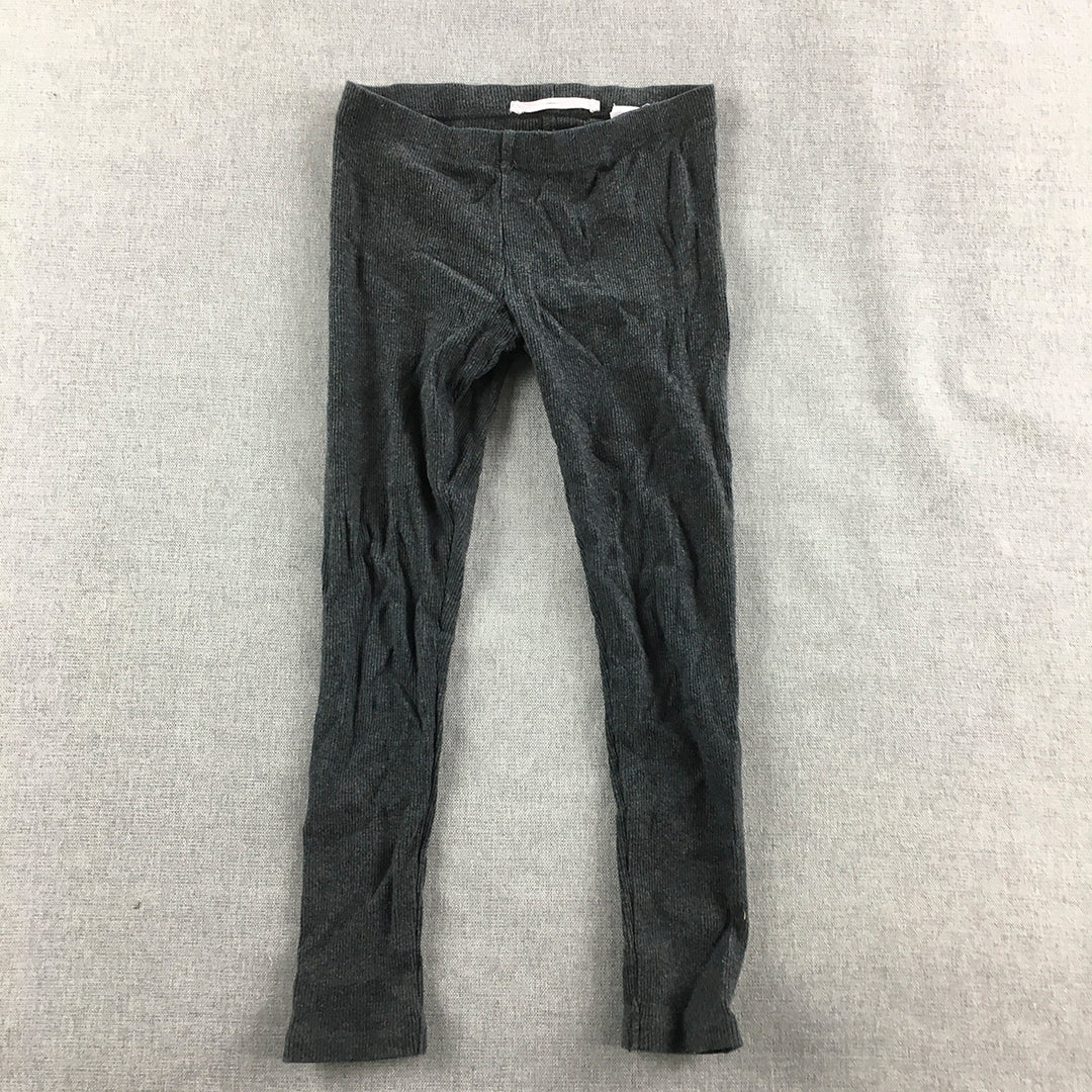 Country Road Kids Girls Leggings Size 4 Grey Knit Stretch Pants